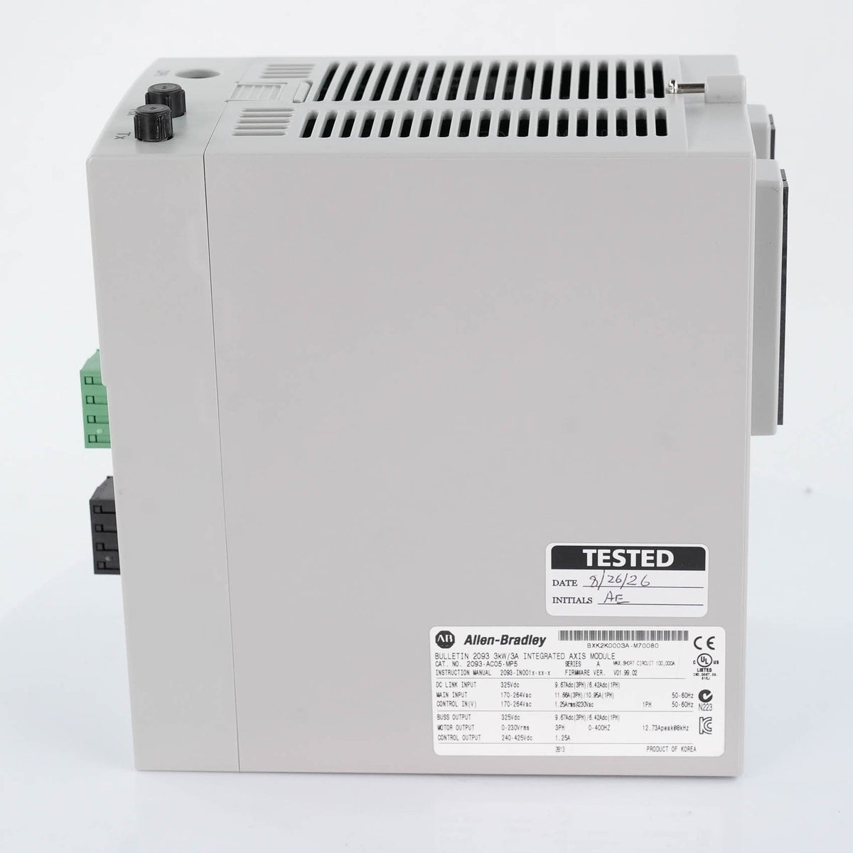 Allen-Bradley 2093-AC05-MP5 Kinetix 2000 3kw/3A Intergrated Axis Module Open Box