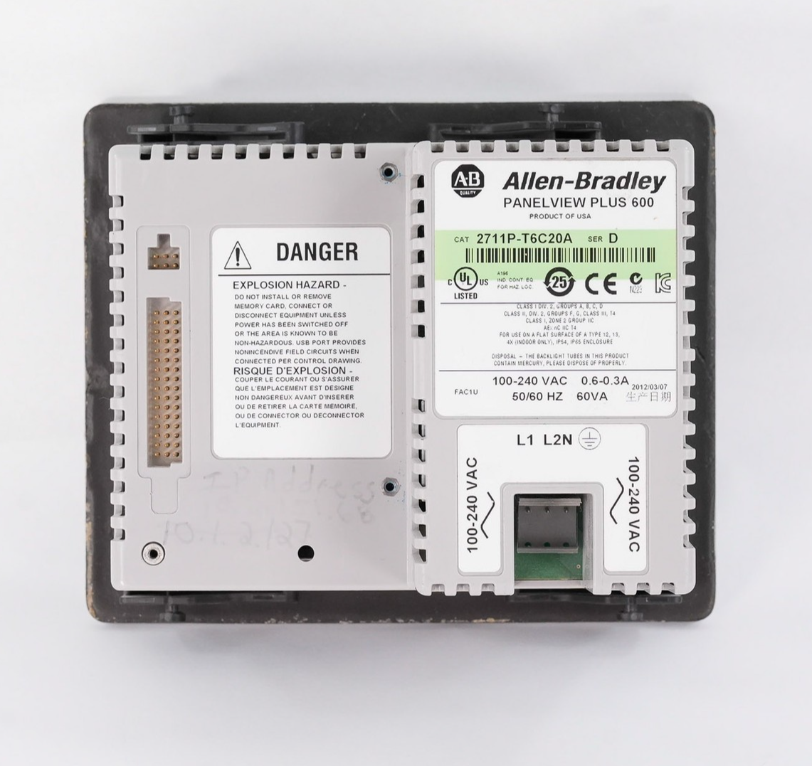 Allen Bradley 2711P-T6C20A /D PanelView Plus 600 HMI 120VAC