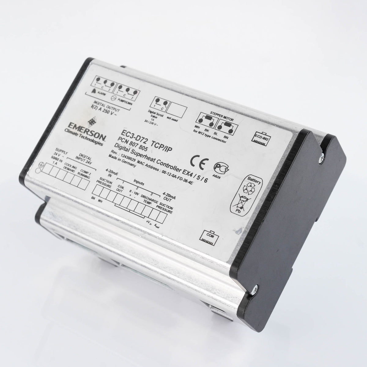 Emerson EC3-D72 Digital Superheat Controller with TCP/IP 807805 EC3D72 24VAC