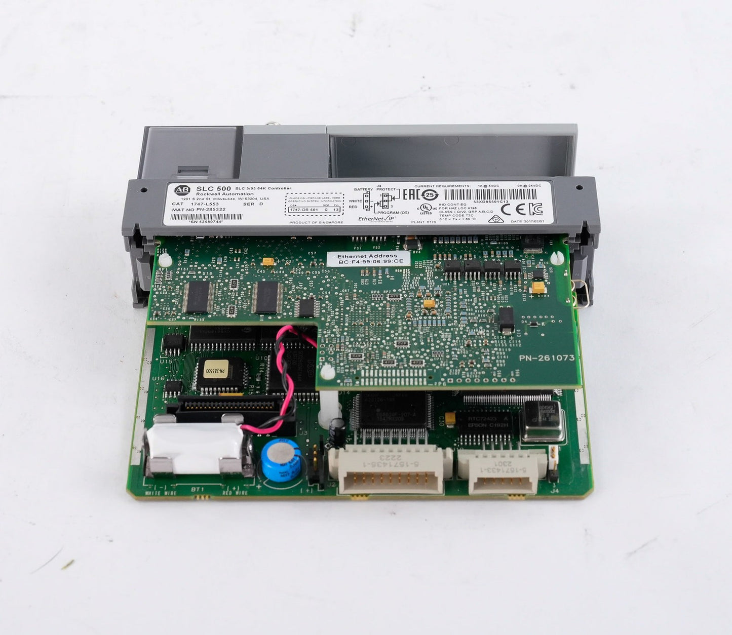 Allen Bradley 1747-L553 /D SLC 500 5/05 64K Controller + Key 1747L553