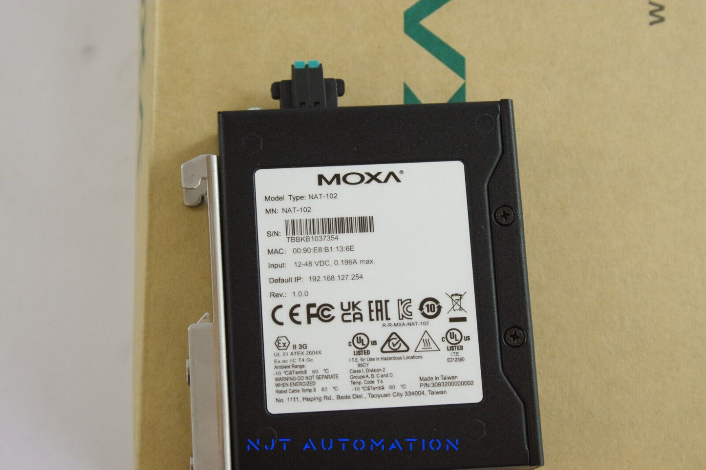 MOXA NAT-102 Industrial Network Address Translation (NAT) Router PN 309320000002