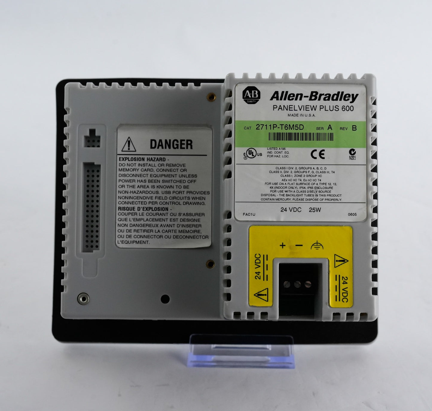 Allen Bradley 2711P-T6M5D /A Rev B PanelView Plus 600 Display Terminal
