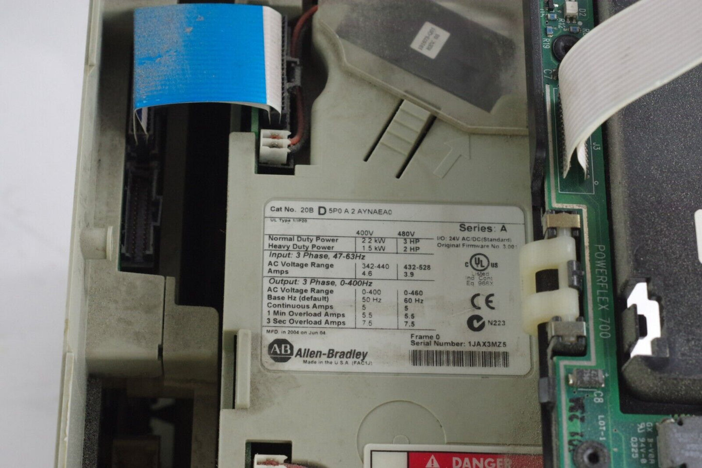 Allen Bradley 20BD5P0A2AYNAEA0 PowerFlex 700 3 HP Series A FRN: 3.001 - Parts