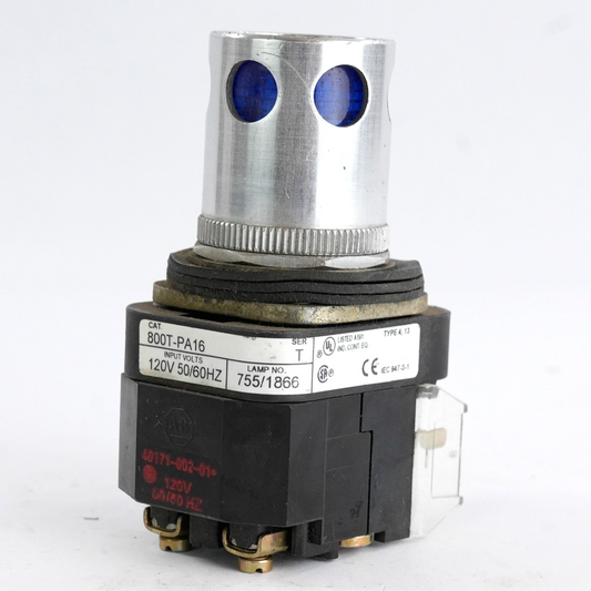 Allen Bradley 800T-PA16 /T Push Button Blue 120VAC 50/60Hz 800TPA16