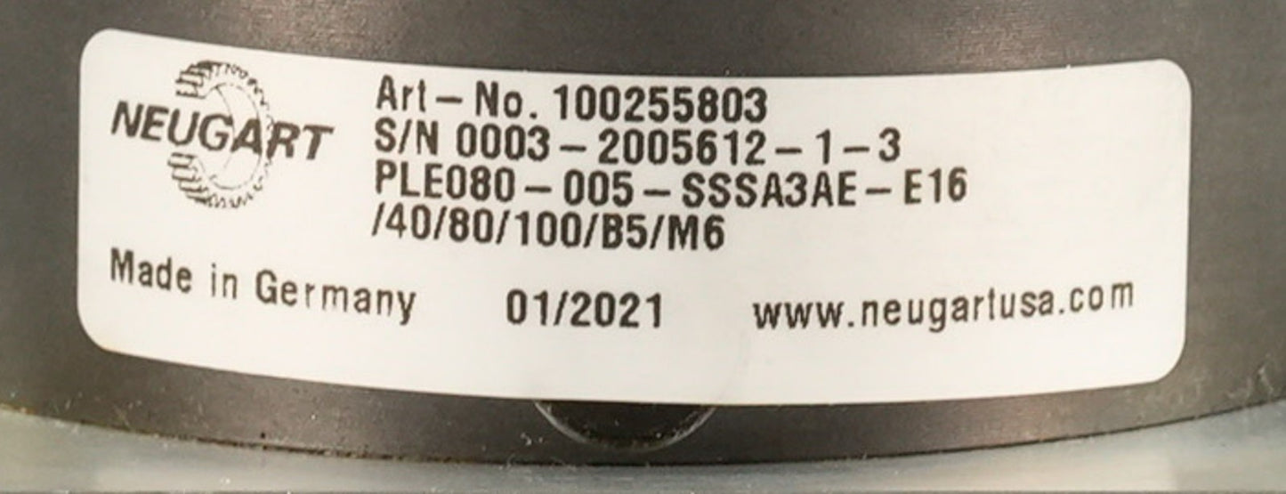 Neugart PLE080-005-SSSA3AE-E16 Gearbox /40/80/100/B5/M6 PLE080005SSSA3AEE16
