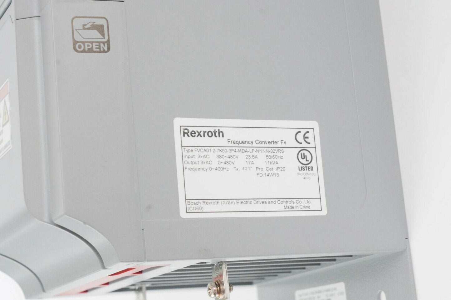 BOSCH Rexroth FVCA01.2-7K50-3P4-MDA-LP-NNNN-02VRS Frequency Converter FV 11kVA