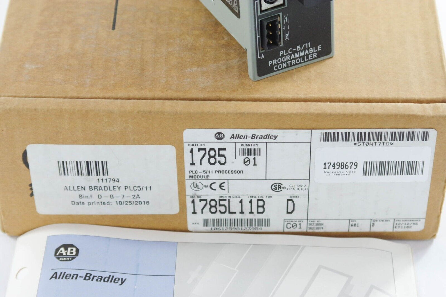 Allen-Bradley 1785-L11B/D PLC-5 Processor Ser. D 1785-L11B