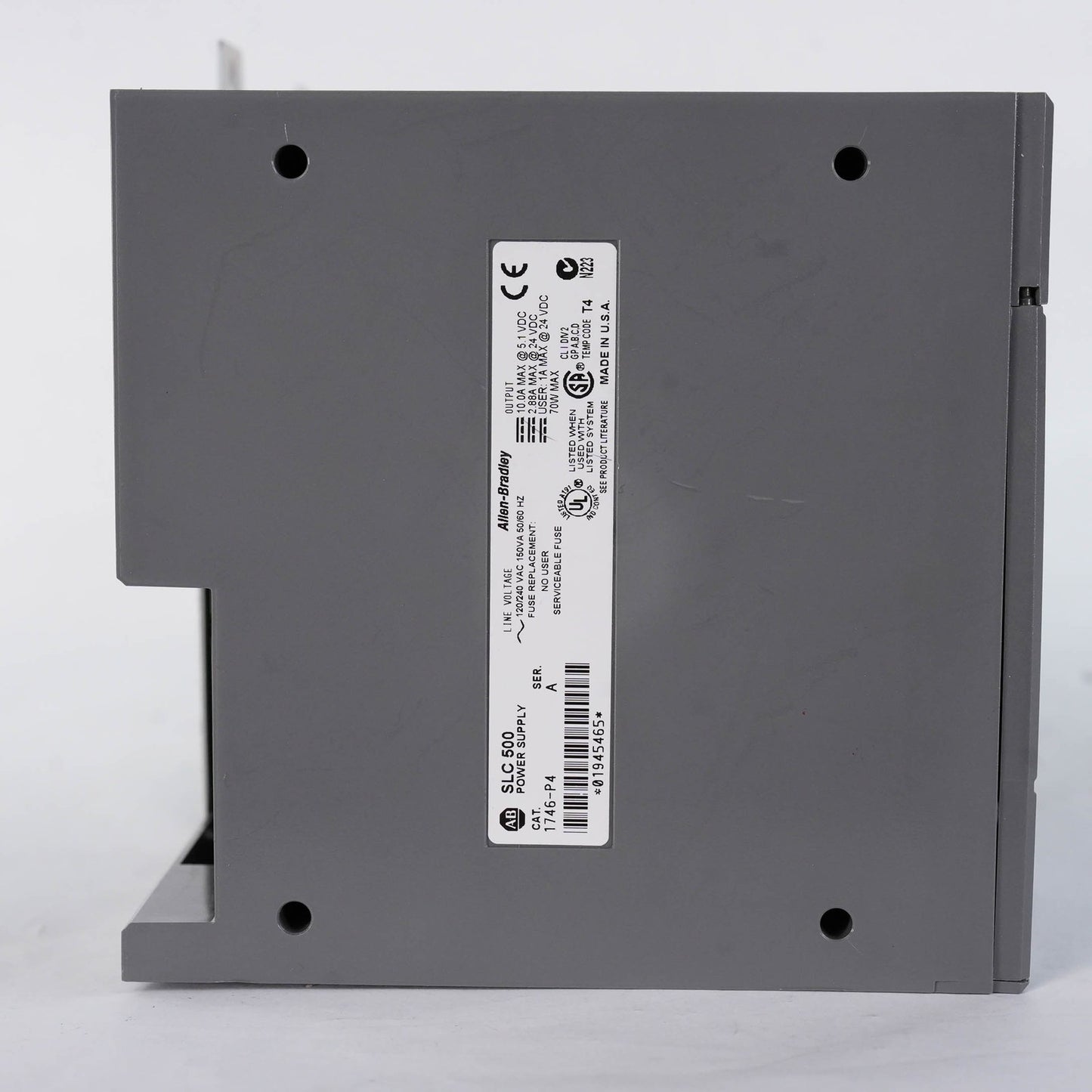Allen Bradley 1746-A10 Ser B 10-Slot Chassis w/ 1746-P4 Power Supply 85-265 VAC