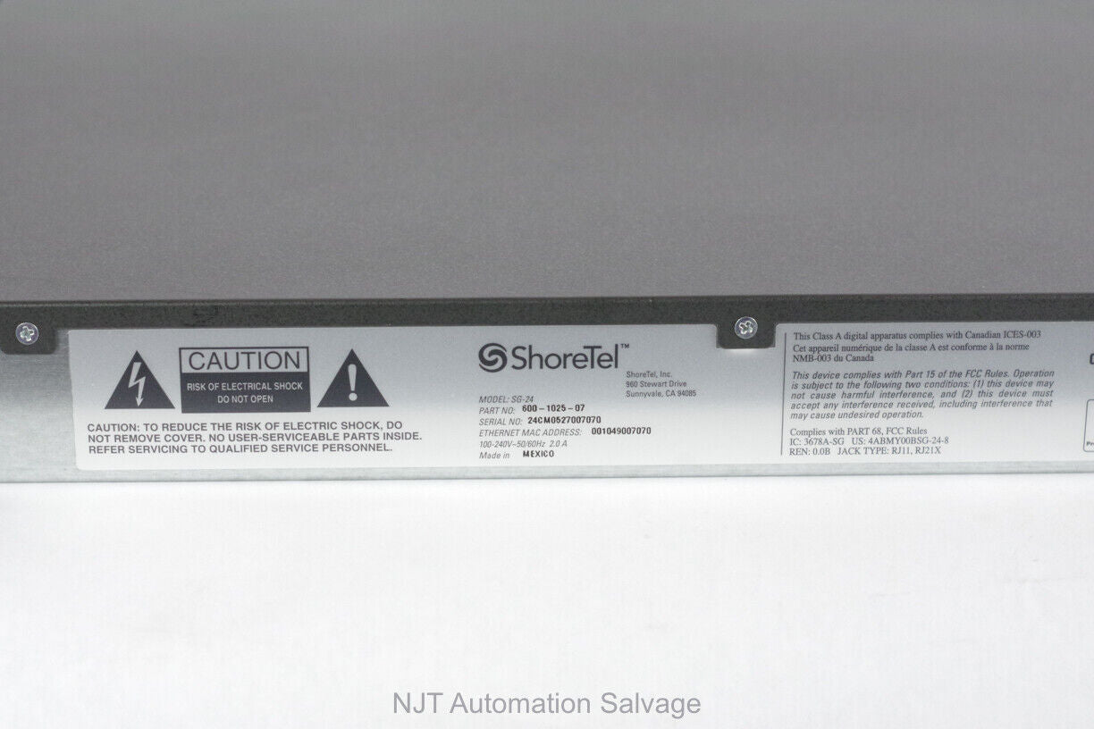 ShoreTel 600-1025-07 SG-120/24 Voice Gateway 2x10/100 1xRJ21X RMK