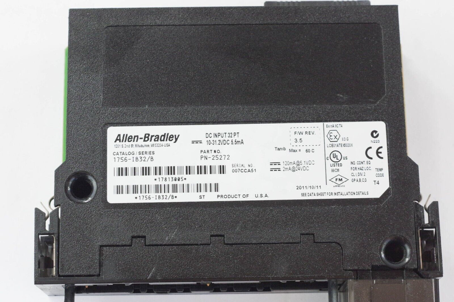 Allen Bradley 1756-IB32 /B 32 Point DC Input Module Ser B