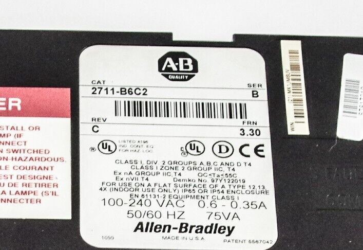 Allen-Bradley 2711-B6C2 SER B PANELVIEW 600  - Refurbished + LCD Upgrade