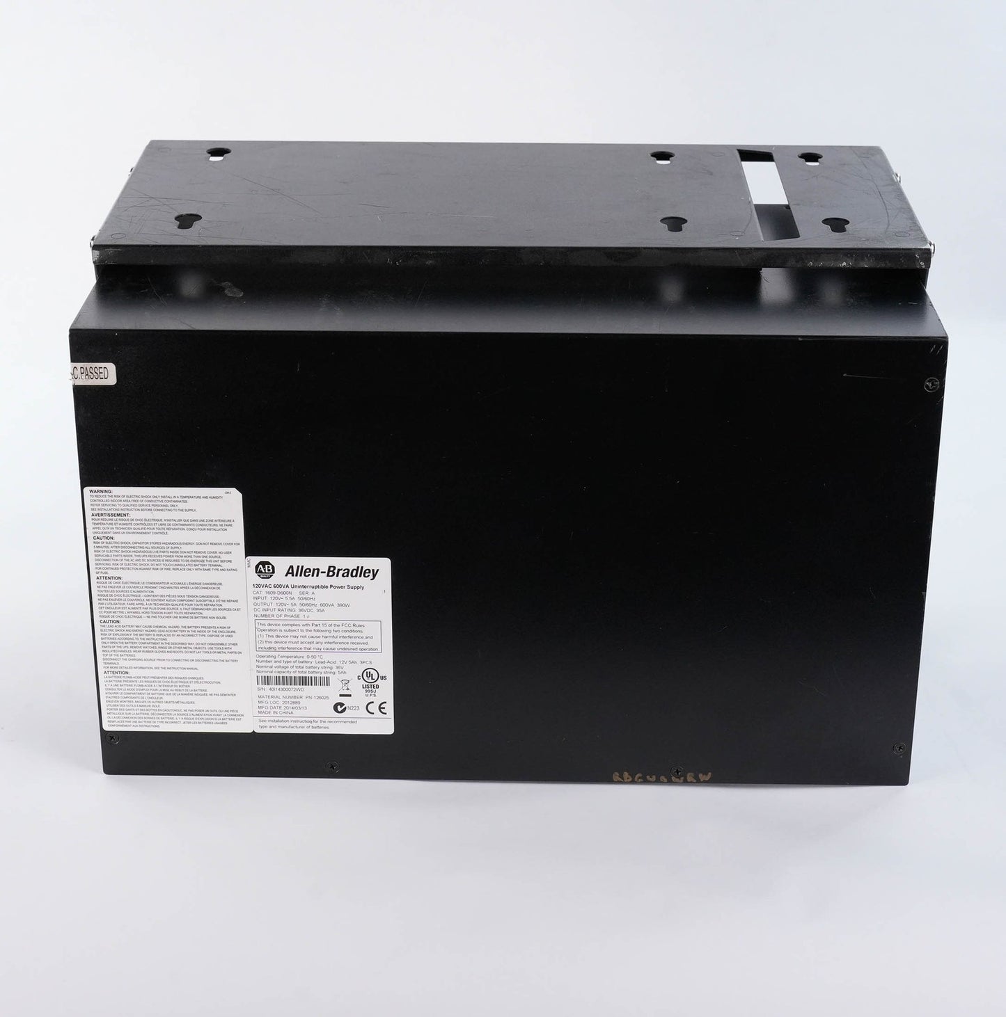 Allen Bradley 1609-D600N Ser A 120VAC 600VA Uninterruptible Power Supply