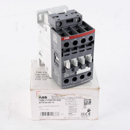 ABB 1SBL177501R1300 AF16-22-00-13 3-Pole Contactor 100-250V 50/60Hz