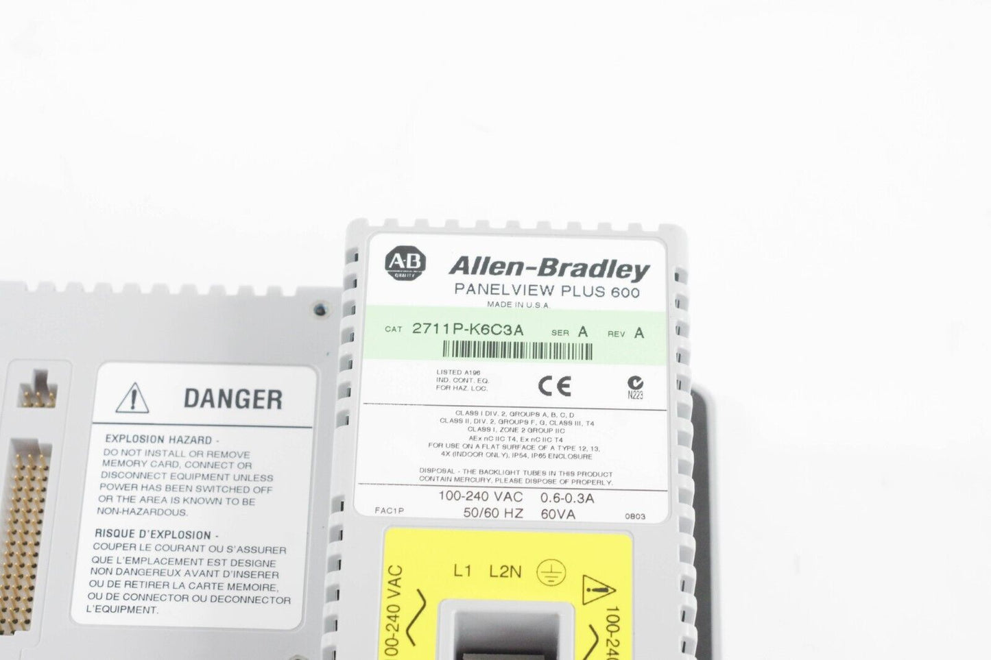 ALLEN BRADLEY 2711P-K6C3A Panelview Plus 600 Ser A Rev A - New Surplus