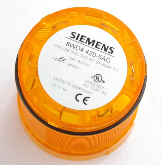 SIEMENS 8WD4 420-5AD / 8WD44205AD Yellow Stack Light LED 24V AC/DC 60947-5-1