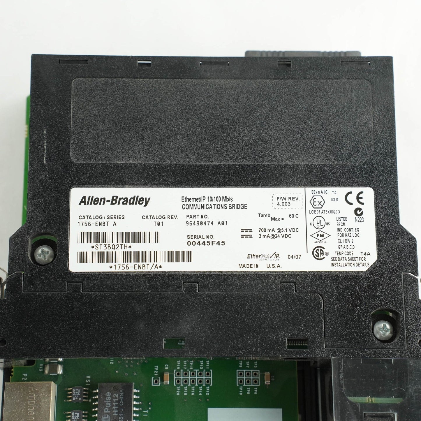 Allen-Bradley 1756-ENBT /A ControlLogix Ethernet/IP Comms Module FW 4.003