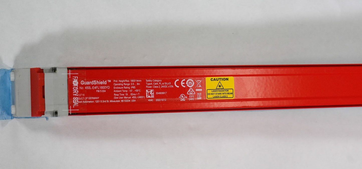 Allen Bradley 450L-E4FL1800YD GuardShield Safety Light Curtain 1800mm