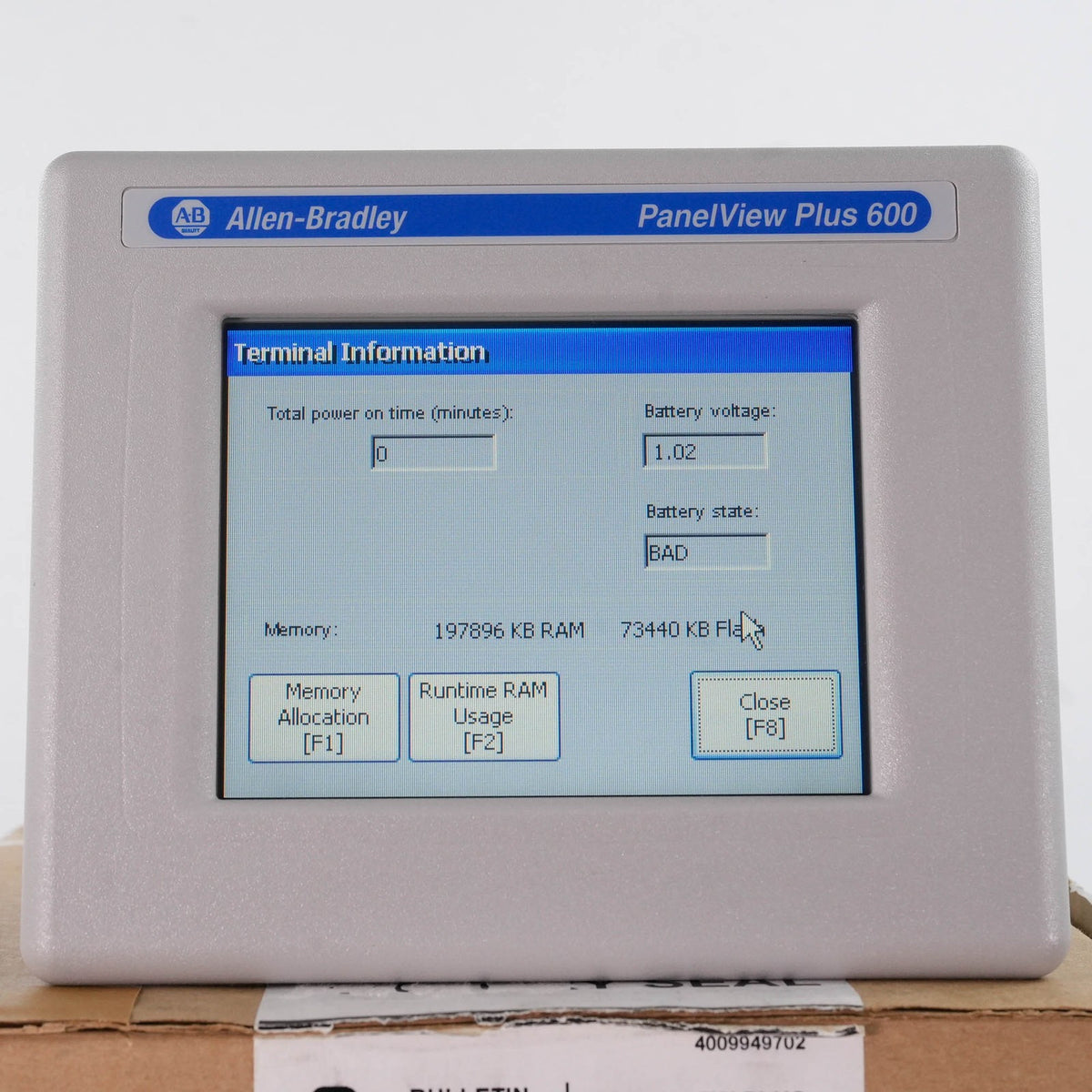 Allen Bradley 2711P-T6C20A8 PanelView Plus 600 Color Touch 100-240 VAC Open Box