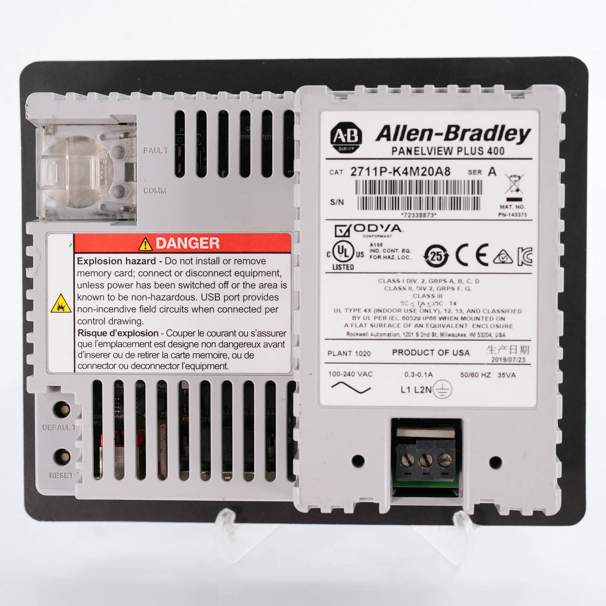 Allen Bradley 2711P-K4M20A8 Ser A PanelView Plus 400 Keypad 100-240VAC