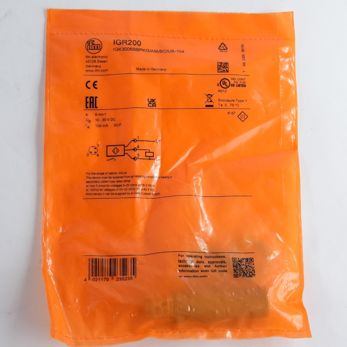 IFM Electronic IGR200 IGK3006BBPKG/AM/SC/US-104 Sensor - Sealed Surplus