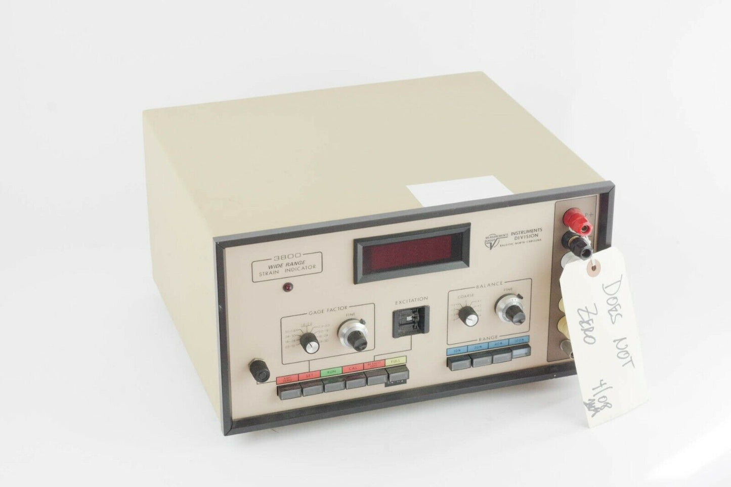 Vishay Measurements Group 3800 Wide Range Strain Indicator Power Test