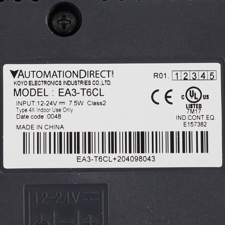 AutomationDirect EA3-T6CL 5.7in Color TFT Touch Screen HMI 320x240 QVGA EA3T6CL