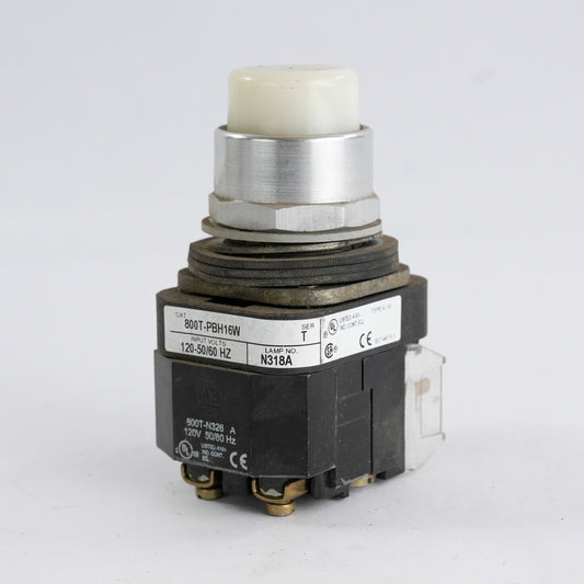 Allen Bradley 800T-PBH16W /T Illuminated White Push Button 800TPBH16W