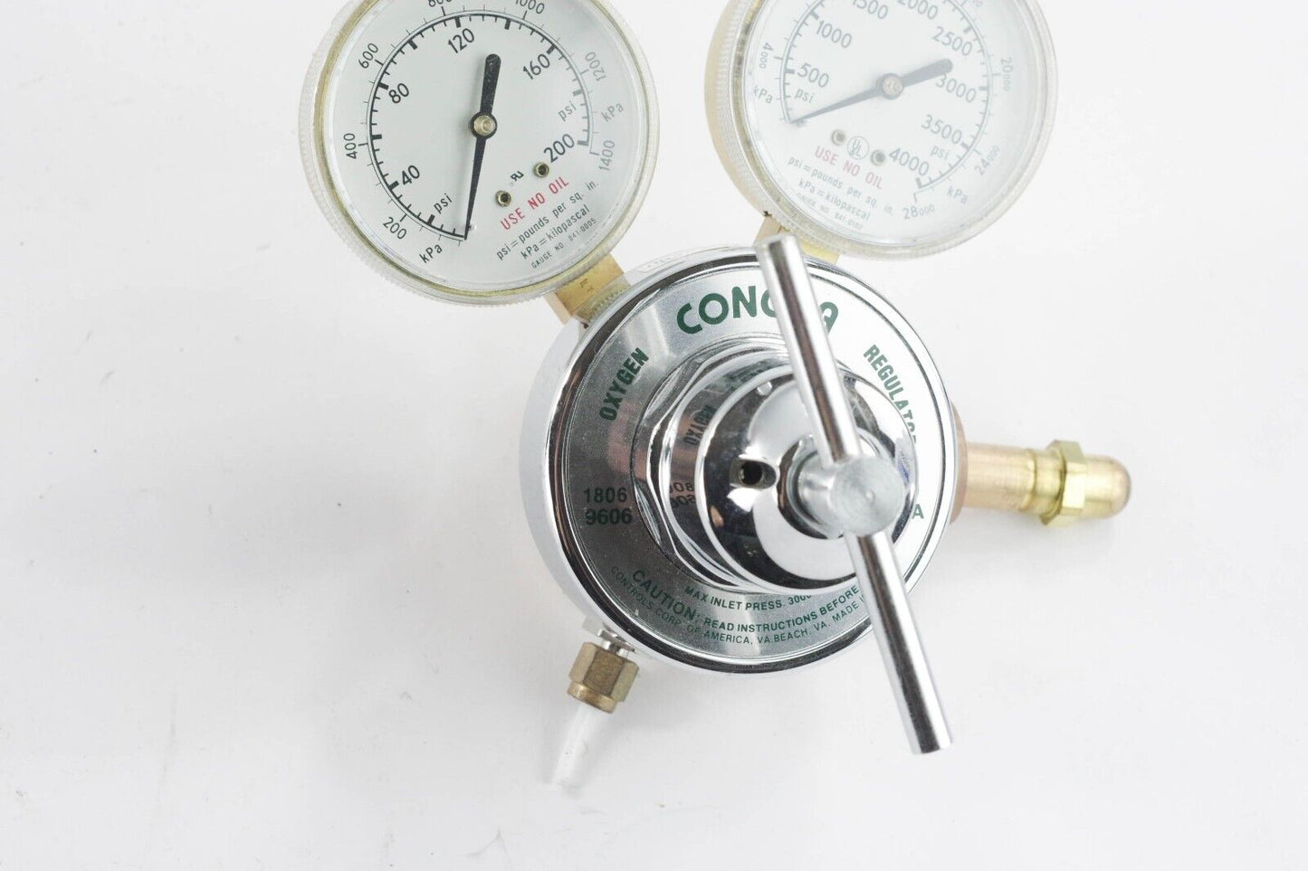 Concoa 1806-9606 Single Stage Oxygen Regulator 200 & 4000 PSIG 540 CGA