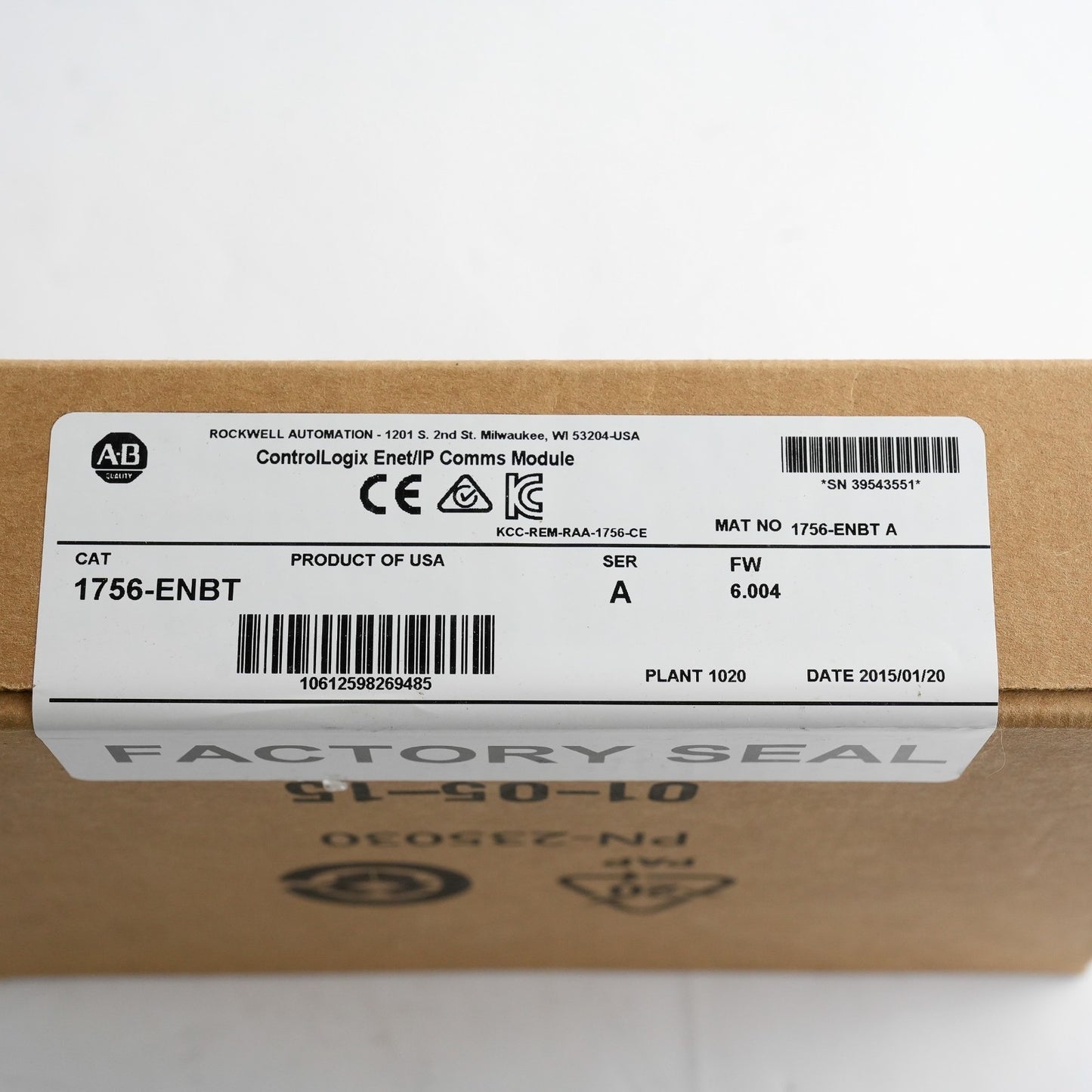 Allen Bradley 1756-ENBT /A EtherNet/IP ControlLogix Module - Sealed Surplus