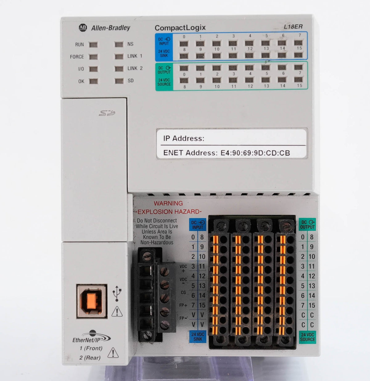 Allen Bradley 1769-L18ER-BB1B Ser A CompactLogix 5370 L1 Controller 24VDC