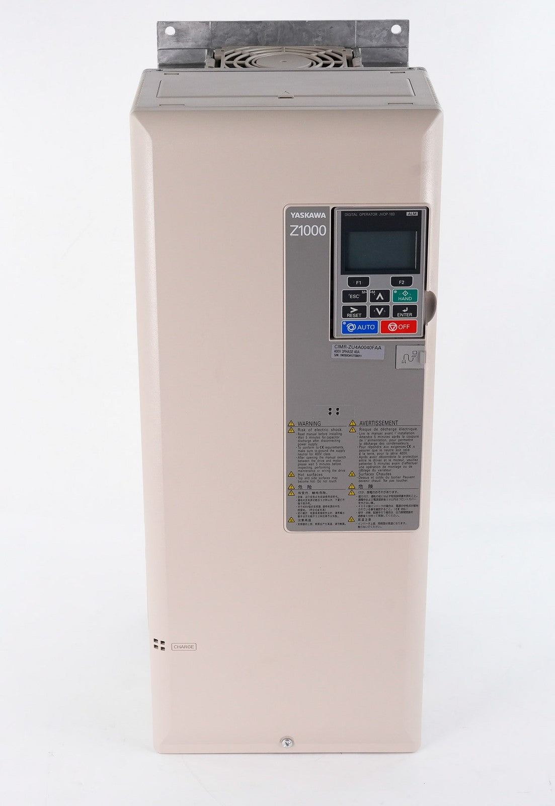 YASKAWA CIMR-ZU4A0040FAA Rev B Z1000 AC Drive 480V 40A - Open Box