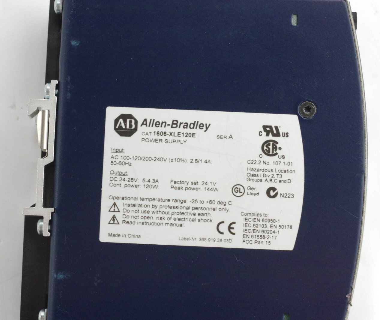 Allen Bradley 1606-XLE120E /A Power Supply 24V