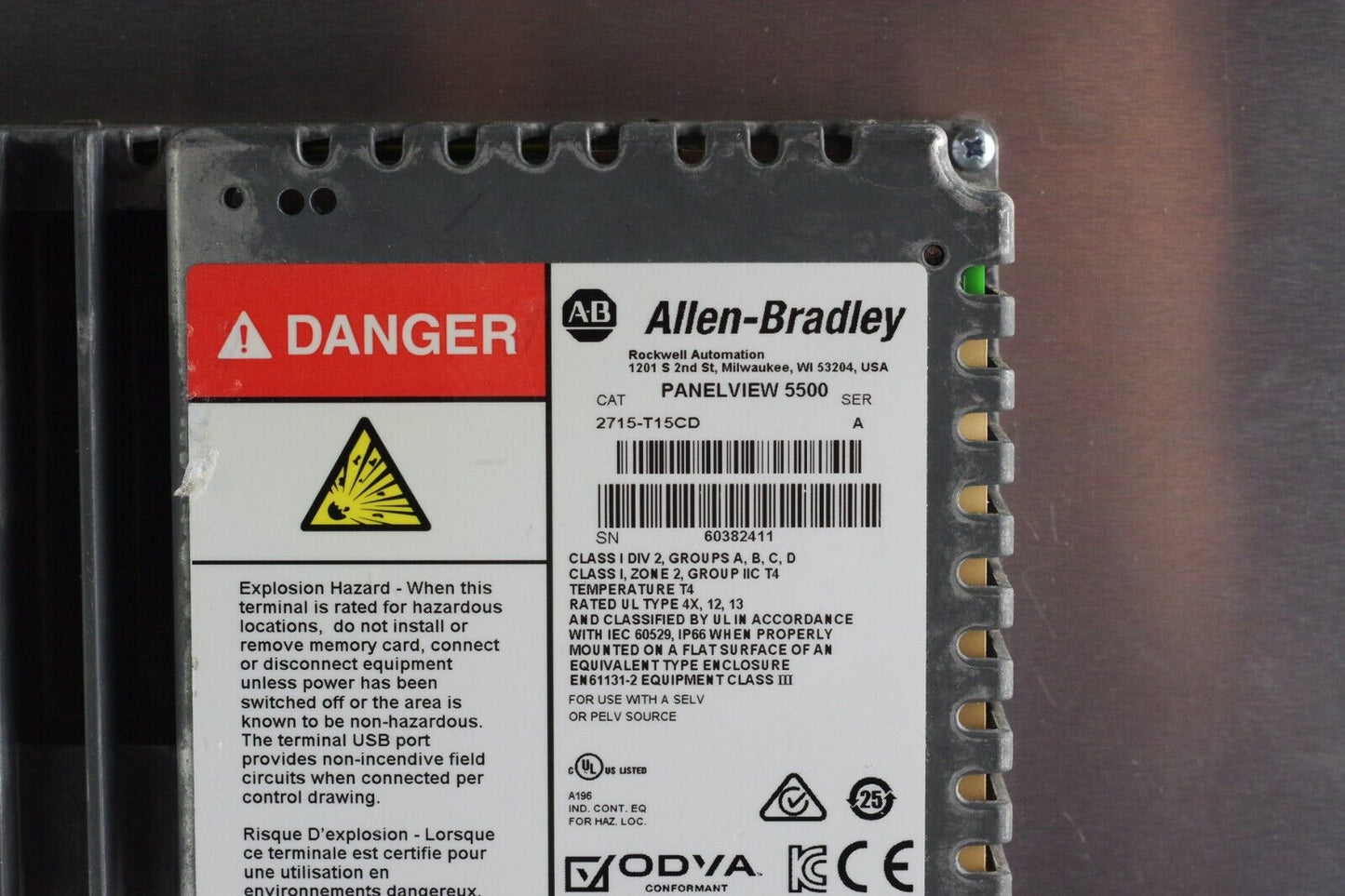 Allen Bradley 2715-T15CD Ser A PanelView 5500 Graphic Terminal - Lightly Used