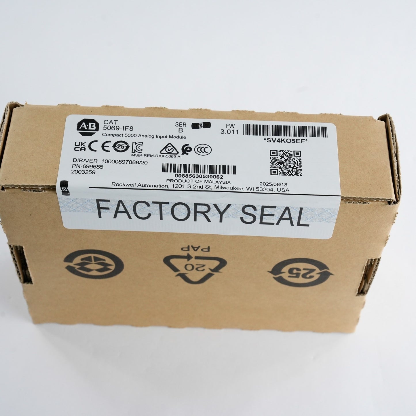 Allen Bradley 5069-IF8 /B Compact 5000 Analog Input Module - 2025 Sealed Surplus