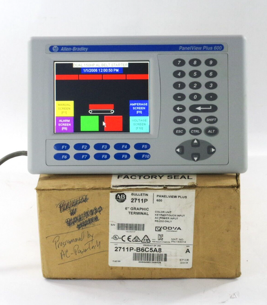 Allen Bradley 2711P-B6C5A8 Ser A Panelview Plus 600 - Open Box Surplus