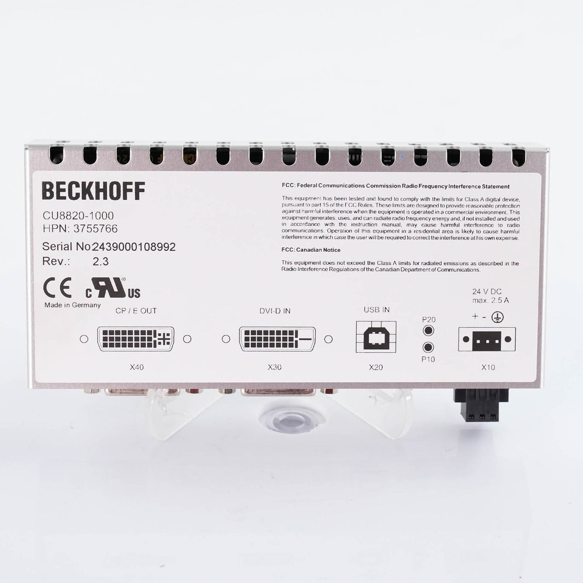 Beckhoff CU8820-1000 USB 2.0 to RJ45 Ethernet Extender Transmitter CU88201000