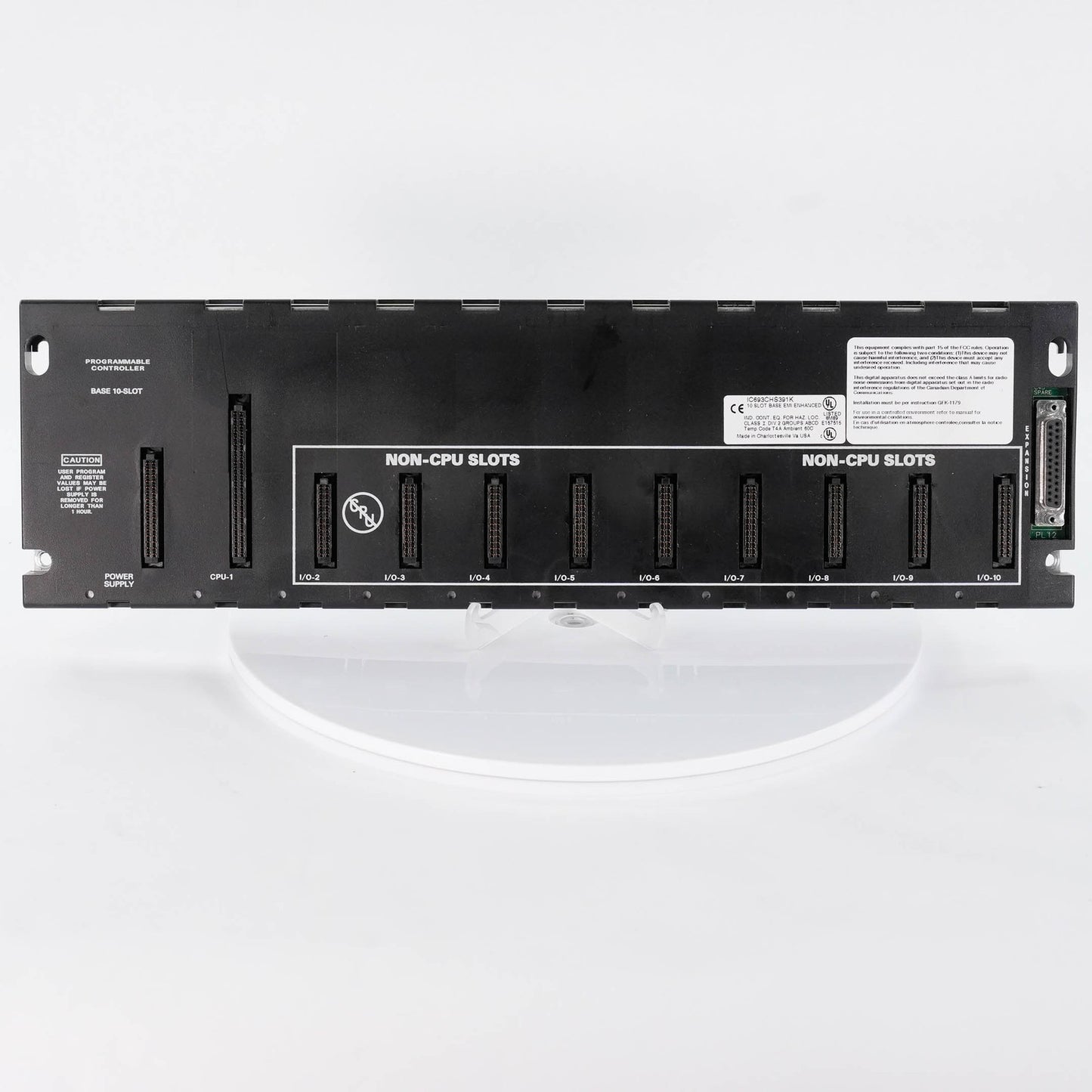 GE FANUC IC693CHS391K Series 90-30 PLC 10-Slot Modular Expansion Base