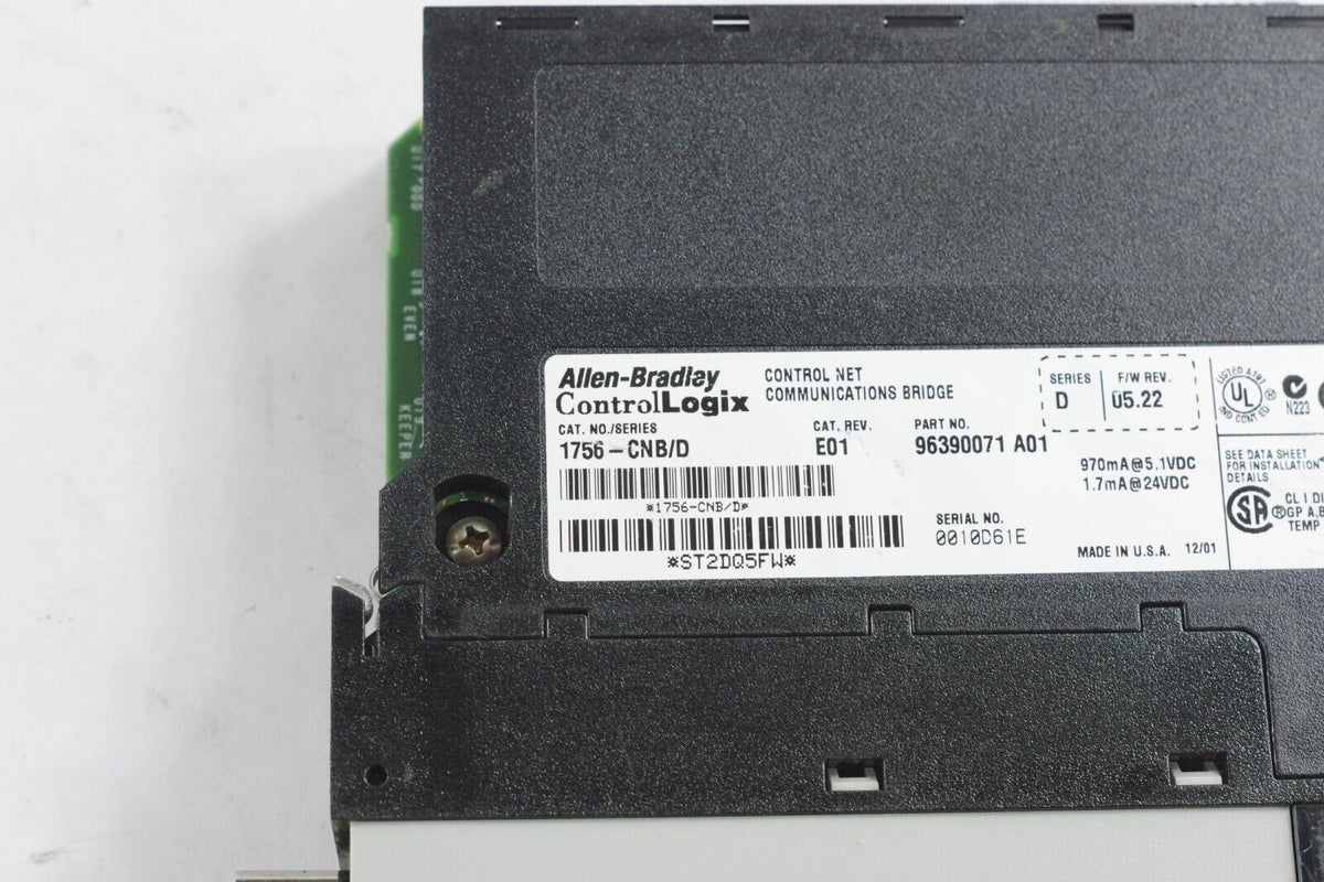 Controllogix Controlnet Allen-Bradley 1756-CNB/D ControlLogix ControlNet Bridge Module E01 ...