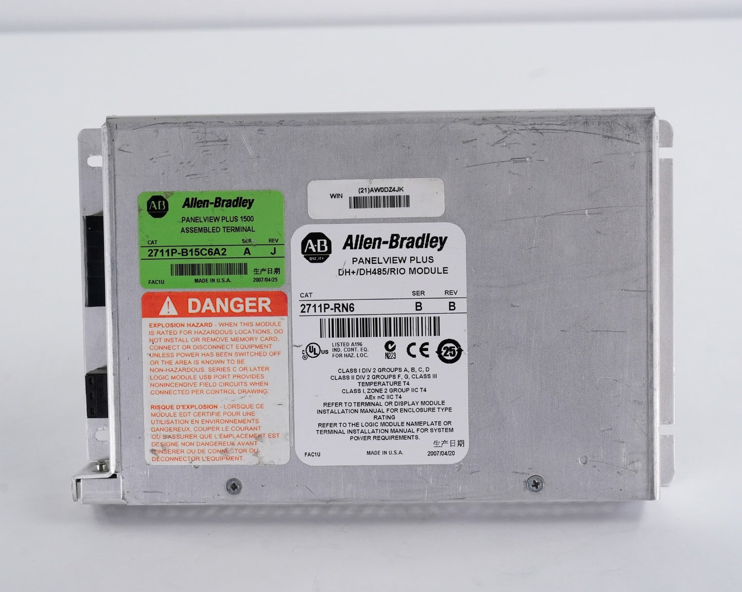 Allen Bradley 2711P-RN6 /B Rev B PanelView Plus DH+/RIO/DH485 Logic Module