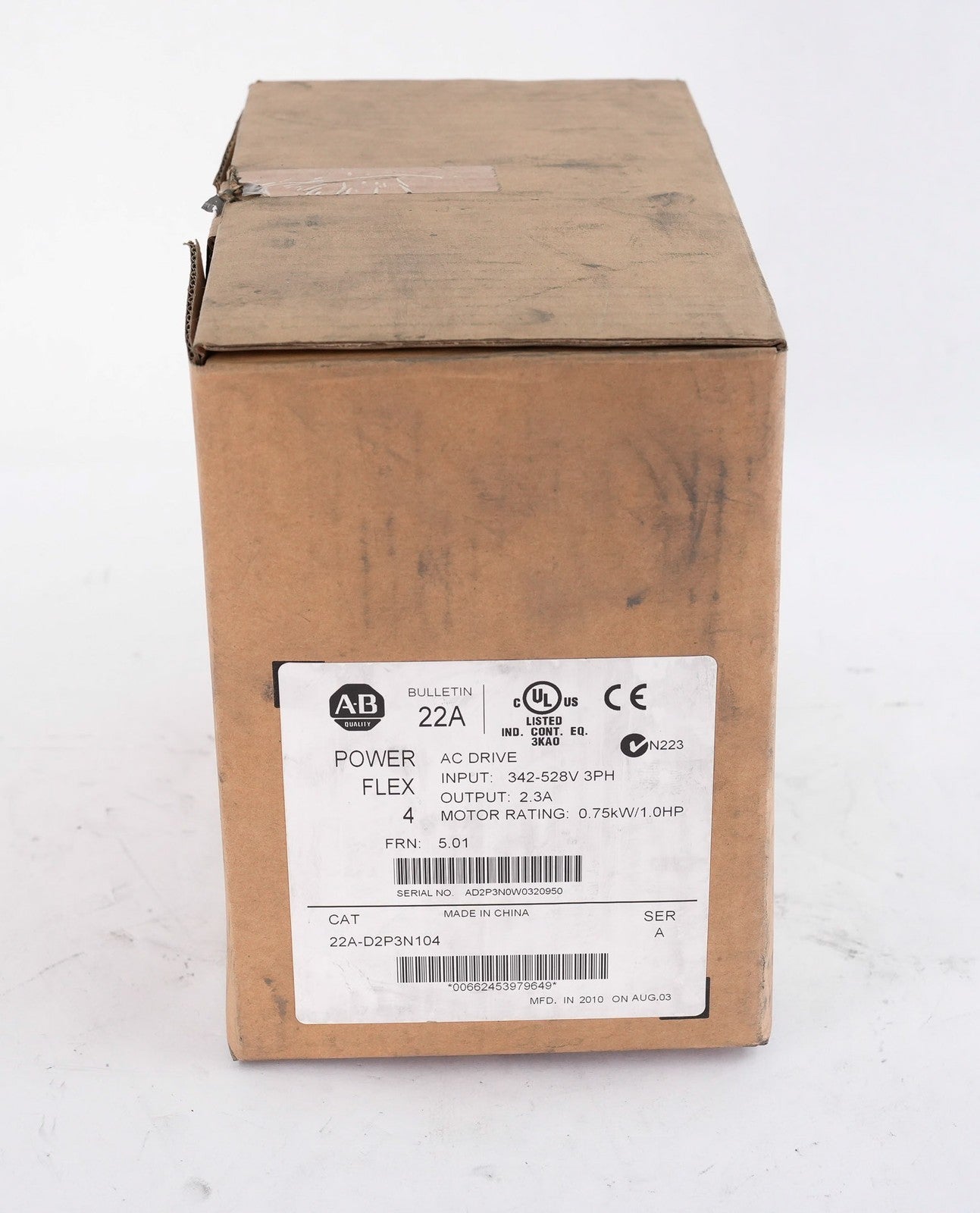 Allen Bradley 22A-D2P3N104 /A PowerFlex AC Drive 480V 3-Phase - Open Box