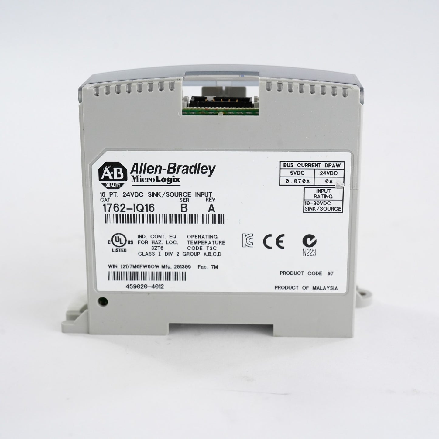 Allen Bradley 1762-IQ16 /B Rev A MicroLogix 16PT 24VDC Input Module