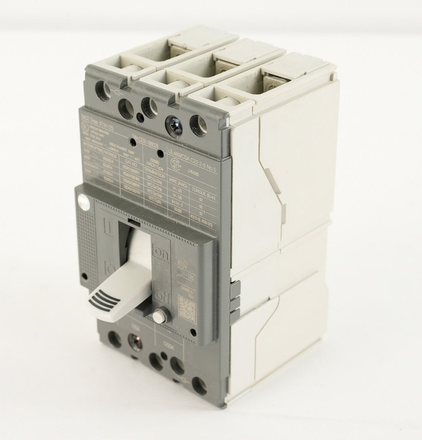 ABB SACE Tmax XT1H 125 3-Pole Circuit Breaker XT1H125