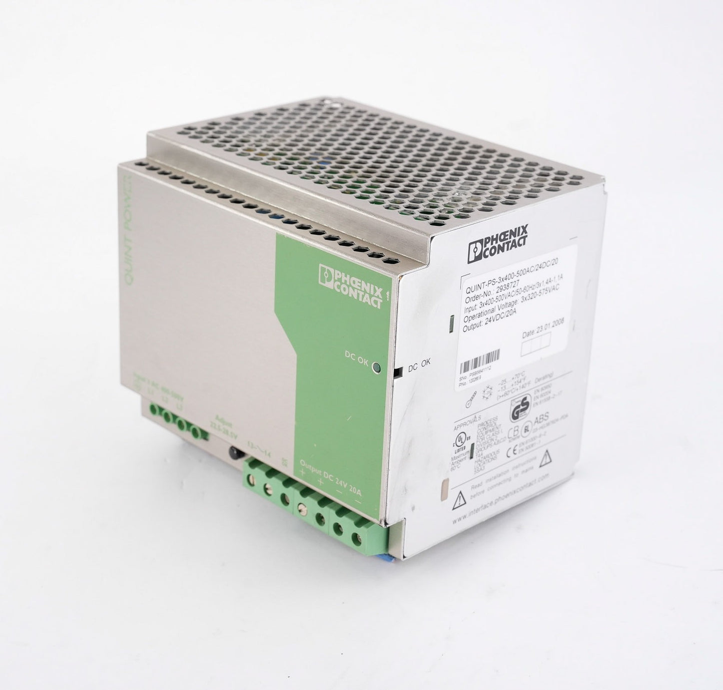 Phoenix Contact QUINT-PS-3x400-500AC/24DC/20 Power Supply 24VDC 20A 2938727