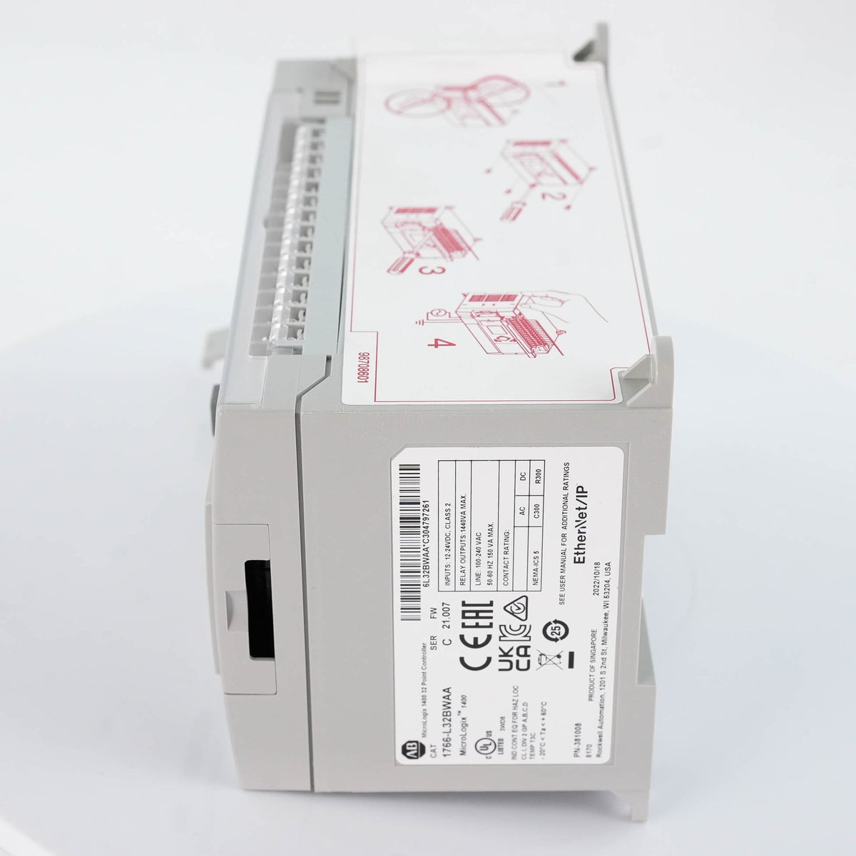 Allen Bradley 1766-L32BWAA MicroLogix 1400 PLC 120/240V AC 1766L32BWAA 32 I/O