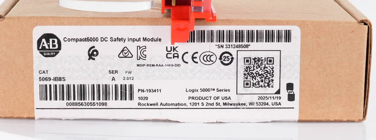 Allen Bradley 5069-IB8S Compact 5000 I/O Safety Input Module 8-Pt 24VDC Open Box