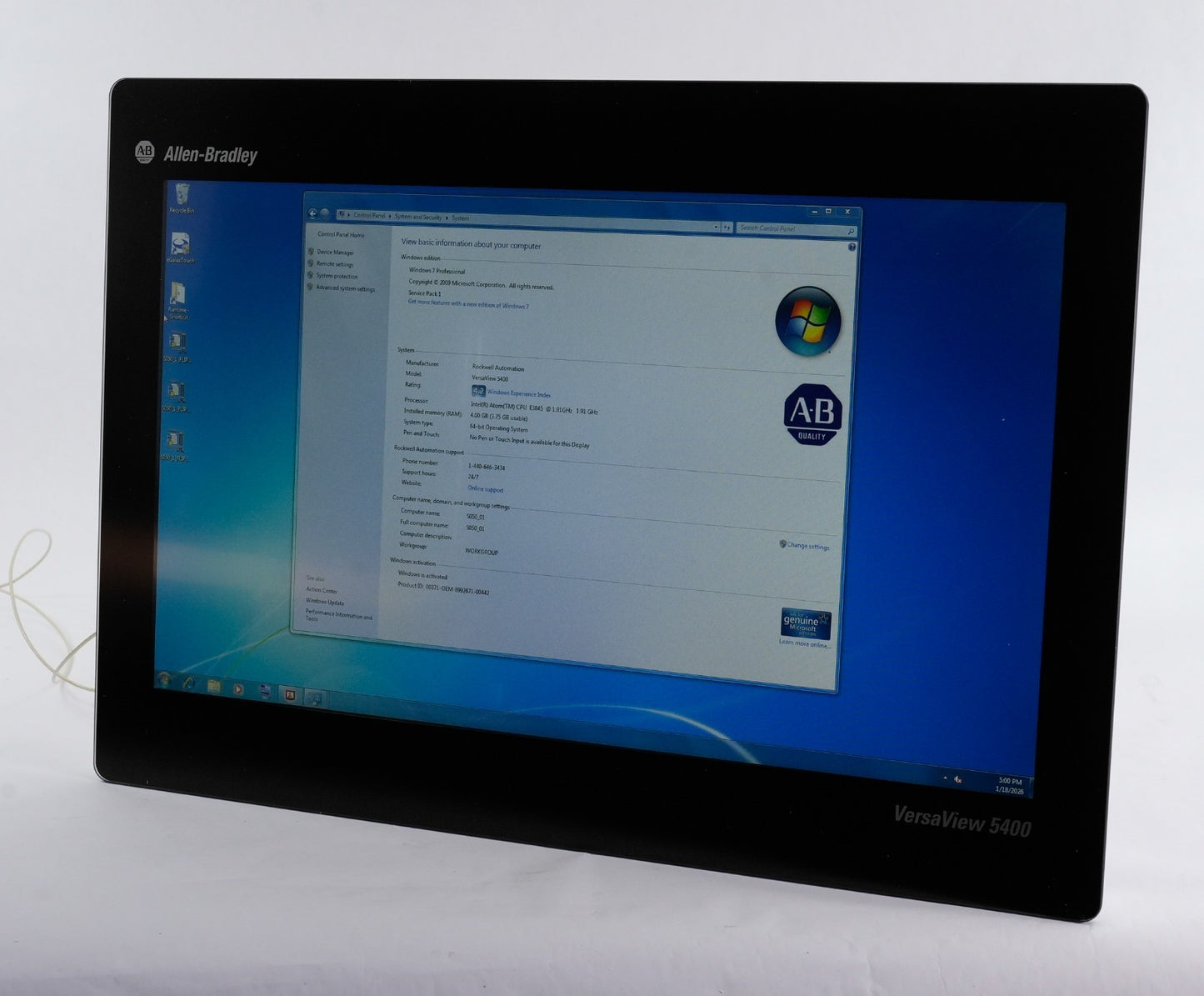 Allen Bradley 6200P-22WS3A1 /A VersaView 5400 Box Panel PC 21.5" 6200P22WS3A1