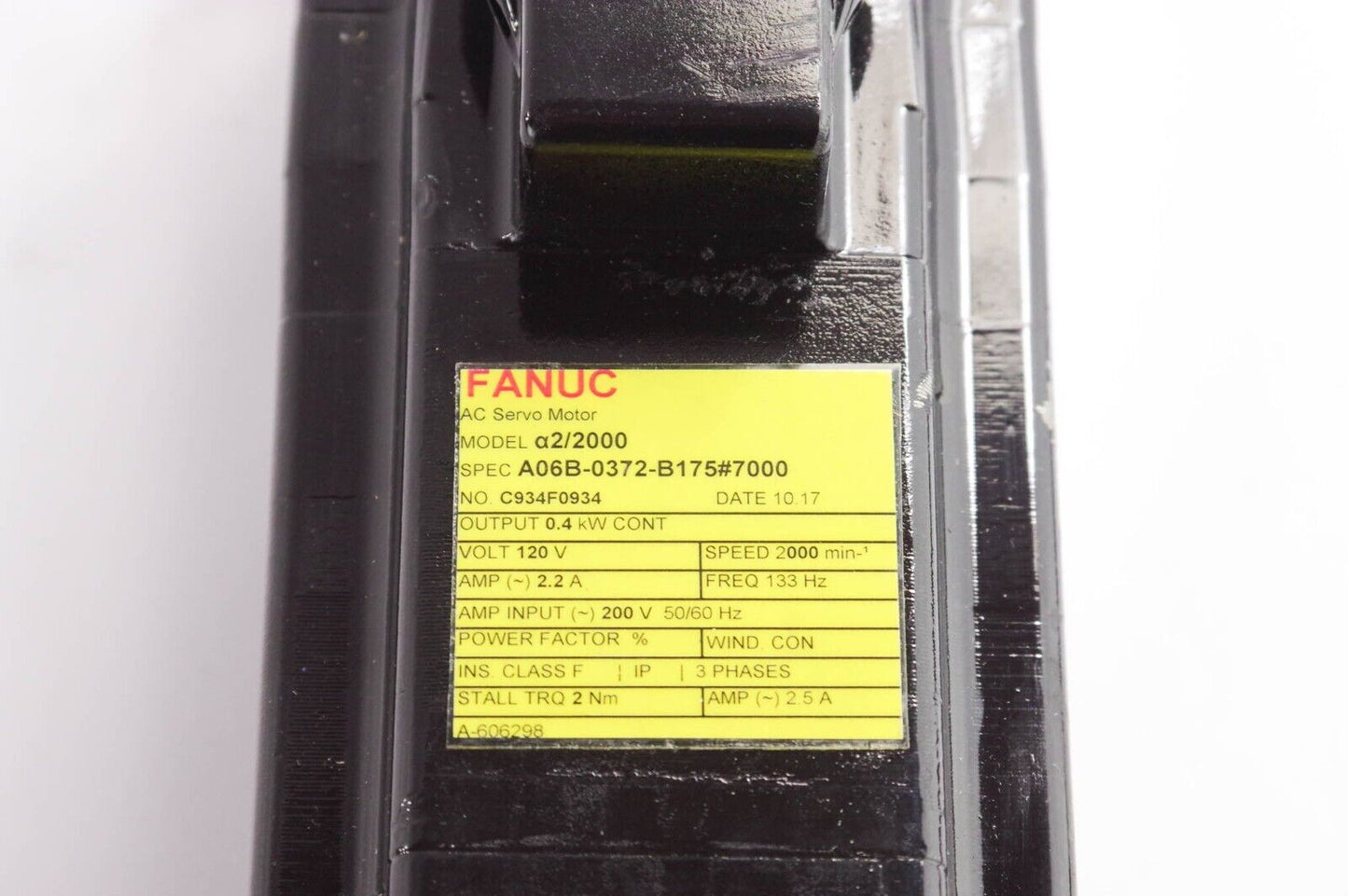 GE Fanuc a2/2000 A06B-0372-B175#7000 / A06B0372B175 #7000 AC Servo Motor