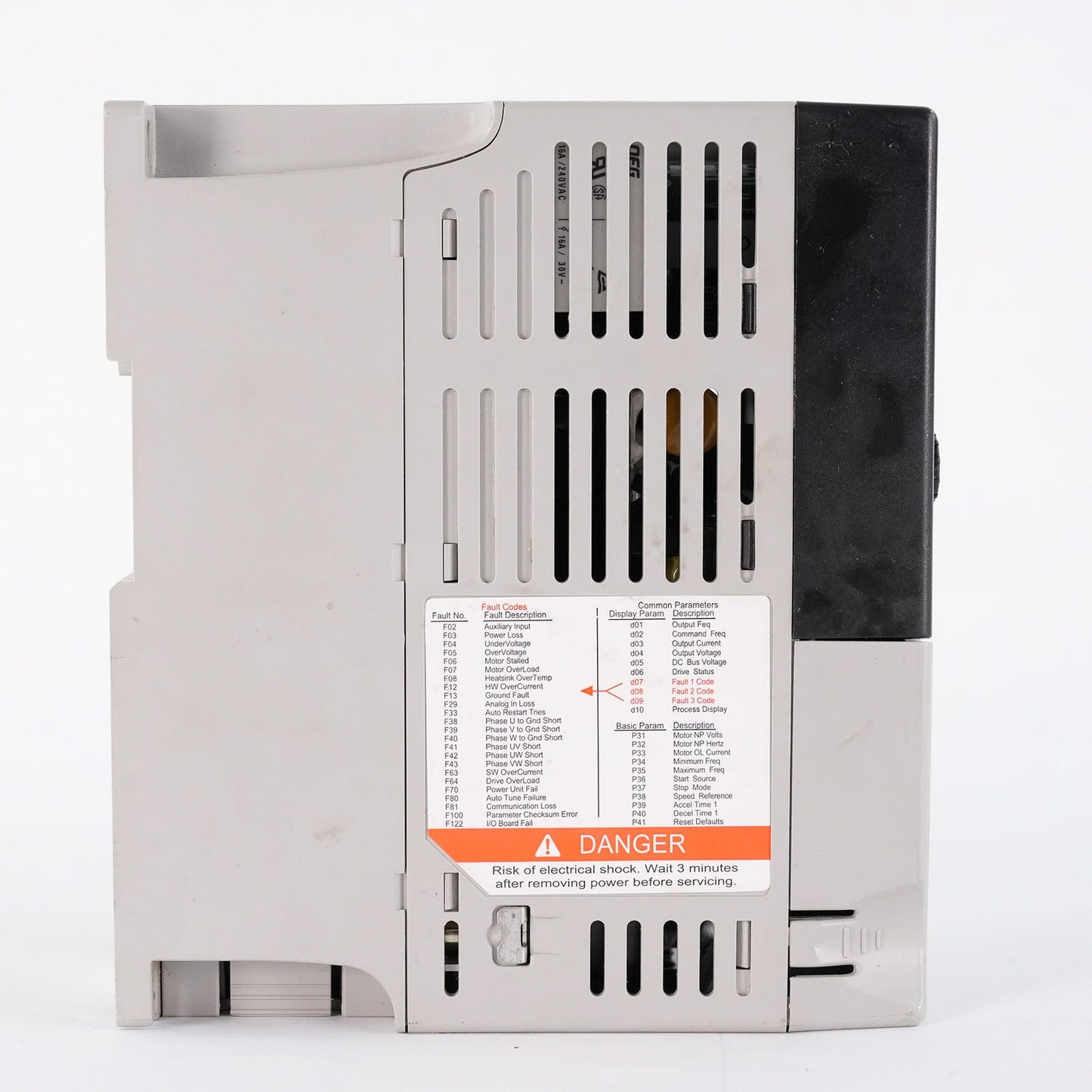 Allen Bradley 22A-V2P3N104 PowerFlex 4 AC Drive 120V 0.5HP 0.4kW 2.3A