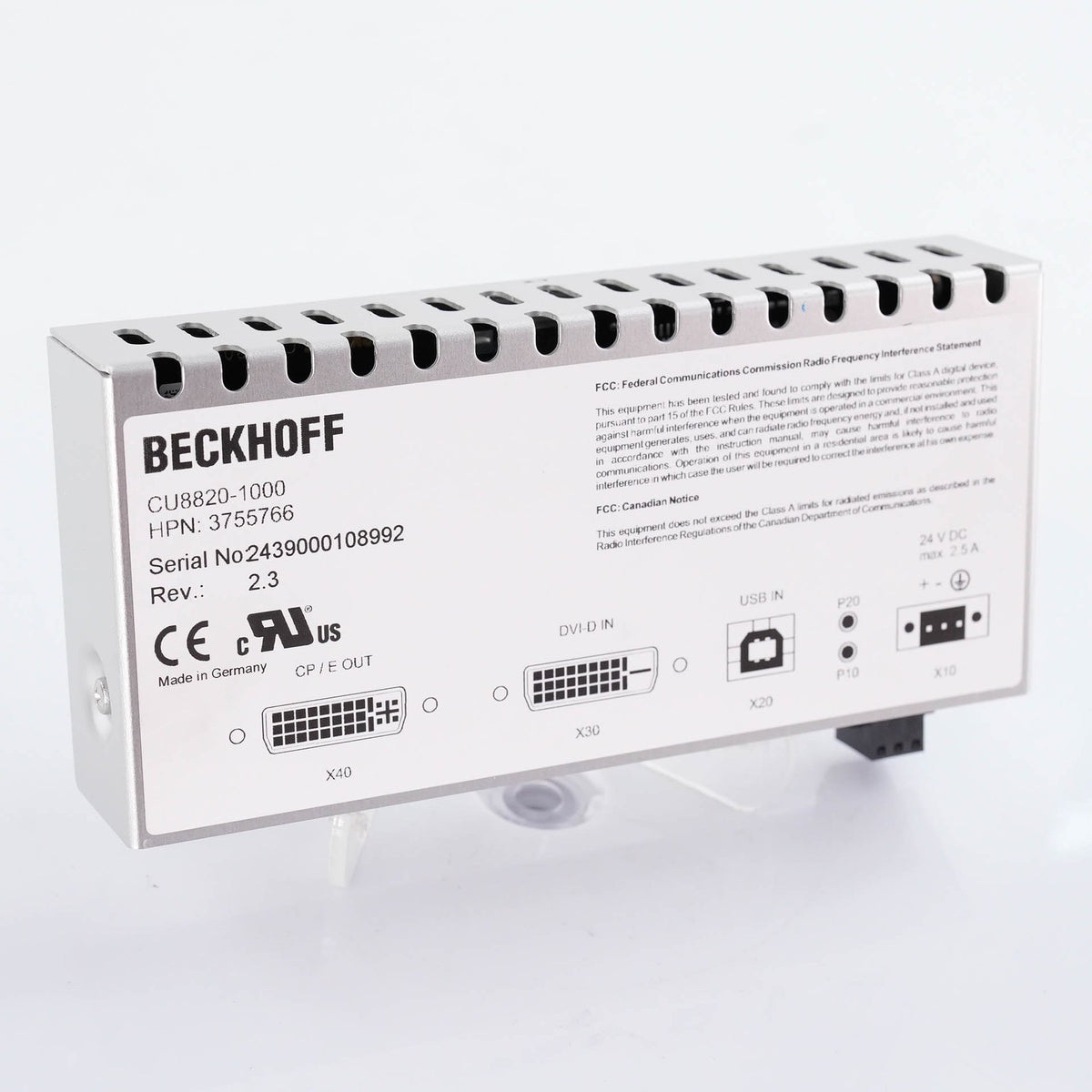 Beckhoff CU8820-1000 USB 2.0 to RJ45 Ethernet Extender Transmitter CU88201000