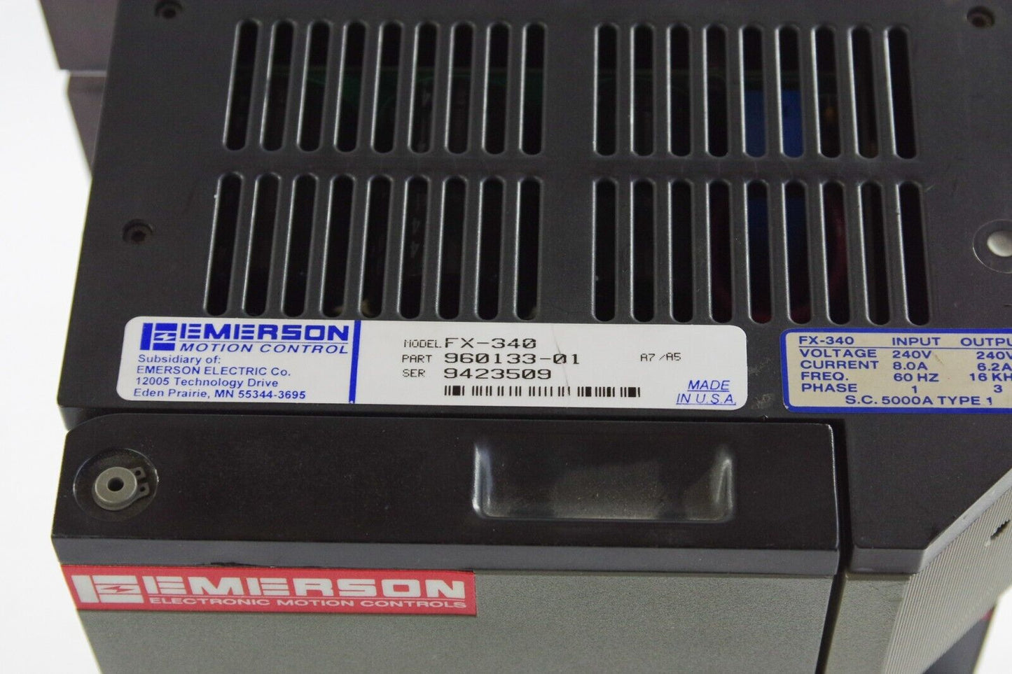 Emerson FX-340 Positioning Servo Drive 960133-01 A7/A5